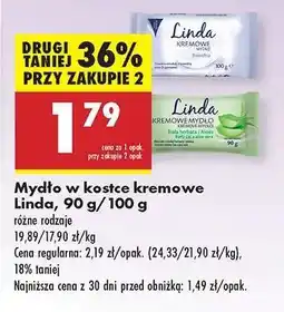 Biedronka Mydło w kostce kremowe Linda, 90 g/100 g oferta
