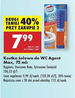 Biedronka Kostka żelowa do WC Agent Max, 75 ml oferta