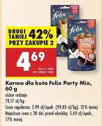 Biedronka Karma dla kota Felix Party Mix, 60 g oferta