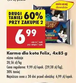 Biedronka Karma dla kota Felix, 4x85 g oferta