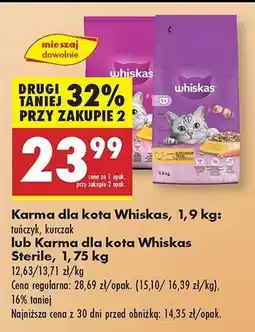 Biedronka Karma dla kota Whiskas, 1,9 kg oferta
