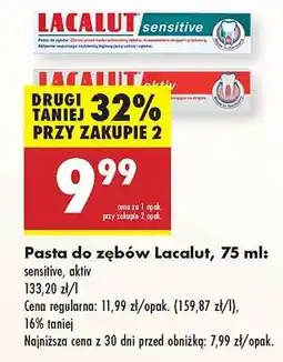Biedronka Pasta do zębów Lacalut, 75 ml oferta