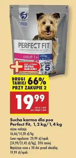Biedronka Sucha karma dla psa Perfect Fit 1,2 kg 1,4 / kg oferta