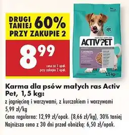 Biedronka Karma dla psów małych ras Activ Pet, 1,5 kg oferta