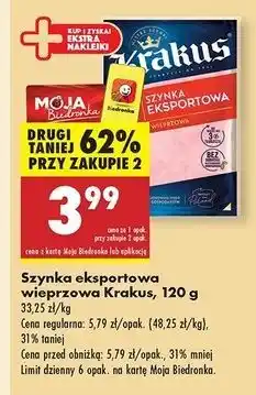 Biedronka Szynka eksportowa Krakus Animex oferta