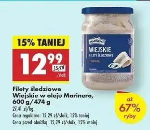 Biedronka Filety śledziowe z cebulką i olejem Marinero oferta
