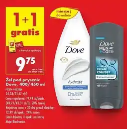 Biedronka Żel pod prysznic clean comfort Dove Men+Care oferta