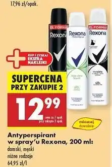 Biedronka Antyperspirant black + white Rexona Invisible oferta