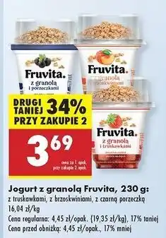 Biedronka Jogurt z porzeczkami granolą Fruvita oferta