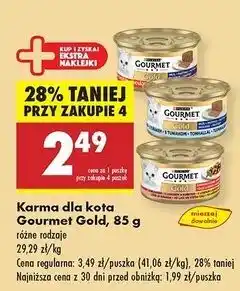 Biedronka Karma dla kota łosoś i kurczak w sosie Purina Gourmet Gold oferta