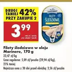 Biedronka Filet śledziowe w oleju roślinnym Marinero oferta