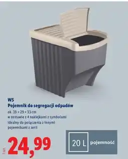 Lidl Pojemnik do segregacji odpadów 20 l W5 oferta