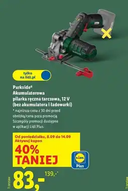 Lidl Pilarka akumulatorowa 12v Parkside oferta