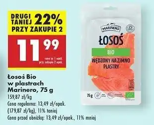 Biedronka Łosoś wędzony na zimno bio Marinero oferta