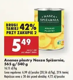 Biedronka Ananas w lekkim syropie plastrach Nasza Spiżarnia oferta