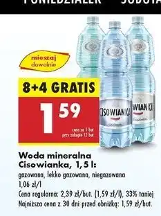 Biedronka Woda lekko gazowana Cisowianka oferta