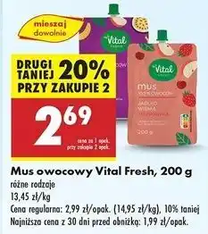 Biedronka Mus jabłko-banan-marakuja Vital Fresh oferta