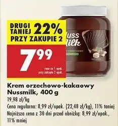 Biedronka Krem kakaowo-orzechowy Nussmilk oferta