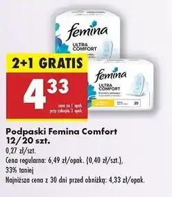 Biedronka Podpaski ultra comfort maxi Femina oferta
