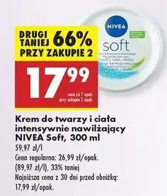 Biedronka Krem do twarzy i ciała intensywnie nawilżający Nivea Soft oferta