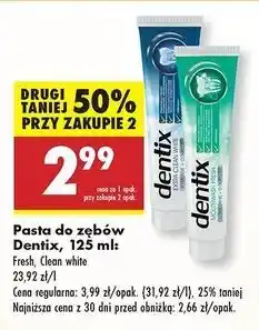 Biedronka Pasta do zębów extra clean white Dentix oferta
