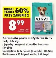 Biedronka Karma dla psa z kurczakiem i warzywami małe rasy Activ Pet oferta
