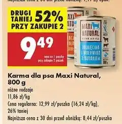 Biedronka Karma dla psa kaczka i wołowina z jabłkiem Maxi Natural oferta