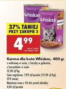 Biedronka Karma dla kota z kurczakiem w sosie Whiskas oferta