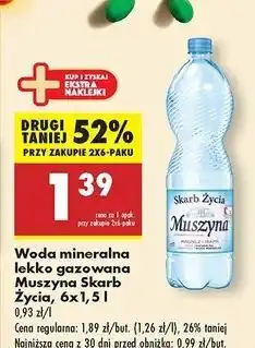 Biedronka Woda lekko gazowana Muszyna Skarb Życia oferta