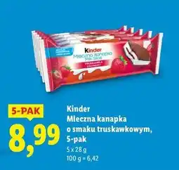 Lidl Baton truskawkowy Kinder Mleczna Kanapka oferta