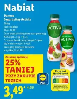 Lidl Jogurt brzoskwinia marakuja Danone Activia oferta