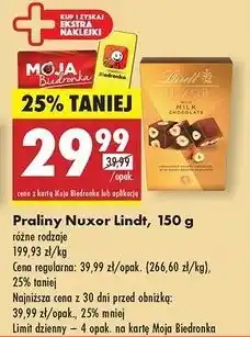 Biedronka Praliny milk Lindt Nuxor oferta