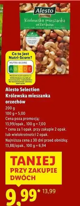 Lidl Mieszanka orzechów królewska Alesto oferta