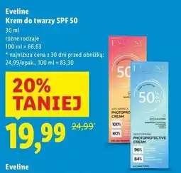 Lidl Przeciwzmarszczkowy krem fotoochronny spf 50 Eveline Cosmetics oferta