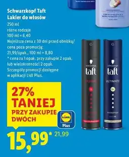 Lidl Lakier do włosów Taft Ultimate oferta