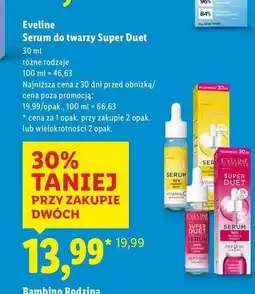 Lidl Serum do twarzy z peptydami Eveline Superduet oferta
