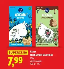 Lidl Herbatniki czekoladowe muminki Fazer oferta