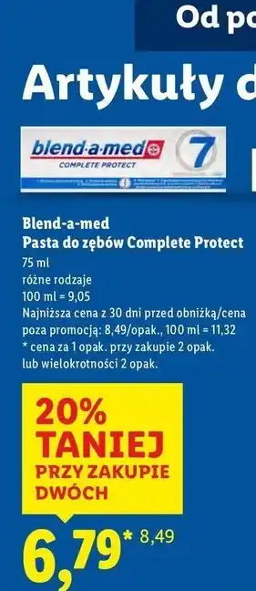 Lidl Pasta do zębów crystal white Blend-A-Med Complete Protect 7 oferta