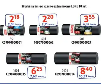 AT Worki na śmieci czarne extra mocne LDPE oferta