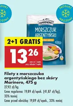Biedronka Filety z morszczuka argentyńskiego bez skóry 2+1 GRATIS Marinero oferta