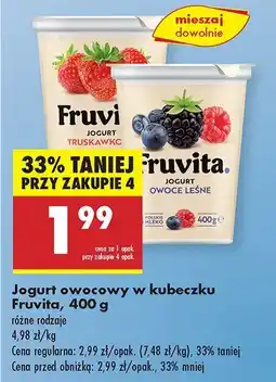 Biedronka Jogurt owocowy w kubeczku Fruvita, różne rodzaje oferta