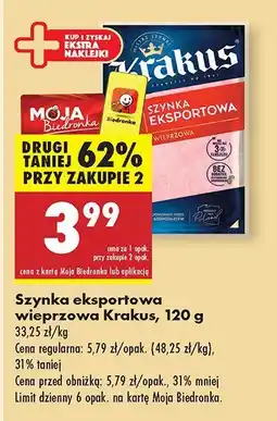 Biedronka Szynka eksportowa wieprzowa Krakus oferta