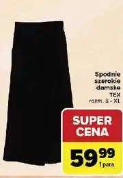 Carrefour Spodnie szerokie damskie s-xl Tex oferta