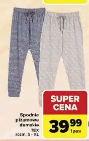 Carrefour Spodnie piżamowe damskie s-xl Tex oferta