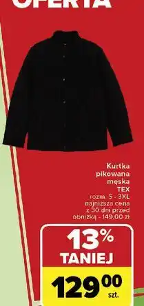 Carrefour Kurtka pikowana męska s-3xl Tex oferta