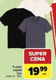 Carrefour T-shirt męski gładki s-3xl Tex oferta
