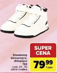 Carrefour Sneakersy chłopięce 28-35 Tex oferta