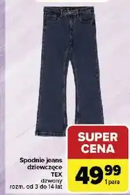 Carrefour Spodnie jeans dziewczęce 3-14 lat Tex oferta