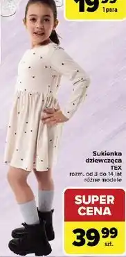 Carrefour Sukienka dziewczęca 3-14 lat Tex oferta