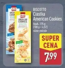 ALDI Ciastka american cookies biała czekolada Biscotto oferta